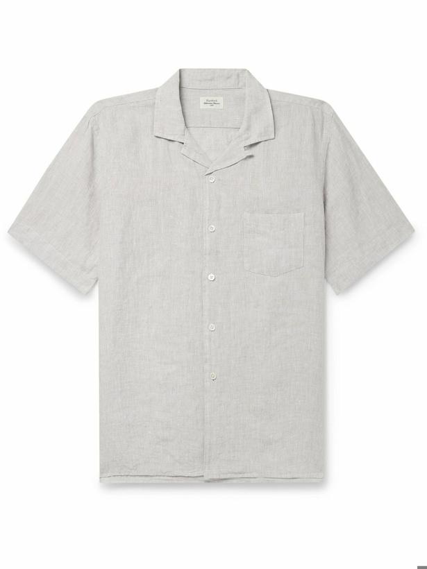 Photo: Hartford - Palm Convertible-Collar Linen Shirt - Neutrals