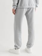 SSAM - Textured Organic Cotton and Silk-Blend Jersey Sweatpants - Gray