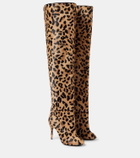Alaïa Leopard-print calf hair over-the-knee boots