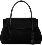 TOM FORD Black Suede Leather Eclipse Large Shoulder Bag