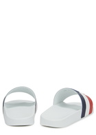 Moncler Basile Striped Rubber Sliders White