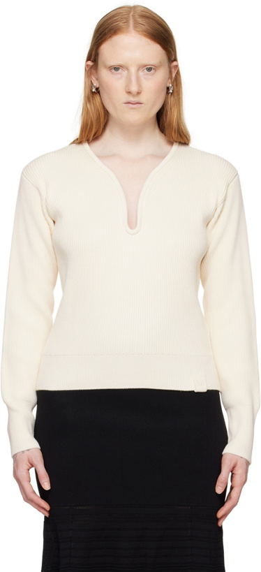 Photo: Victoria Beckham Off-White Frame Detail Sweater