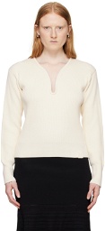 Victoria Beckham Off-White Frame Detail Sweater