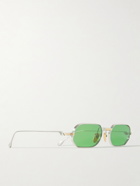 Jacques Marie Mage - Enfants Riches Déprimés The Sidewalk Rectangular-Frame Silver- and Gold-Tone Sunglasses