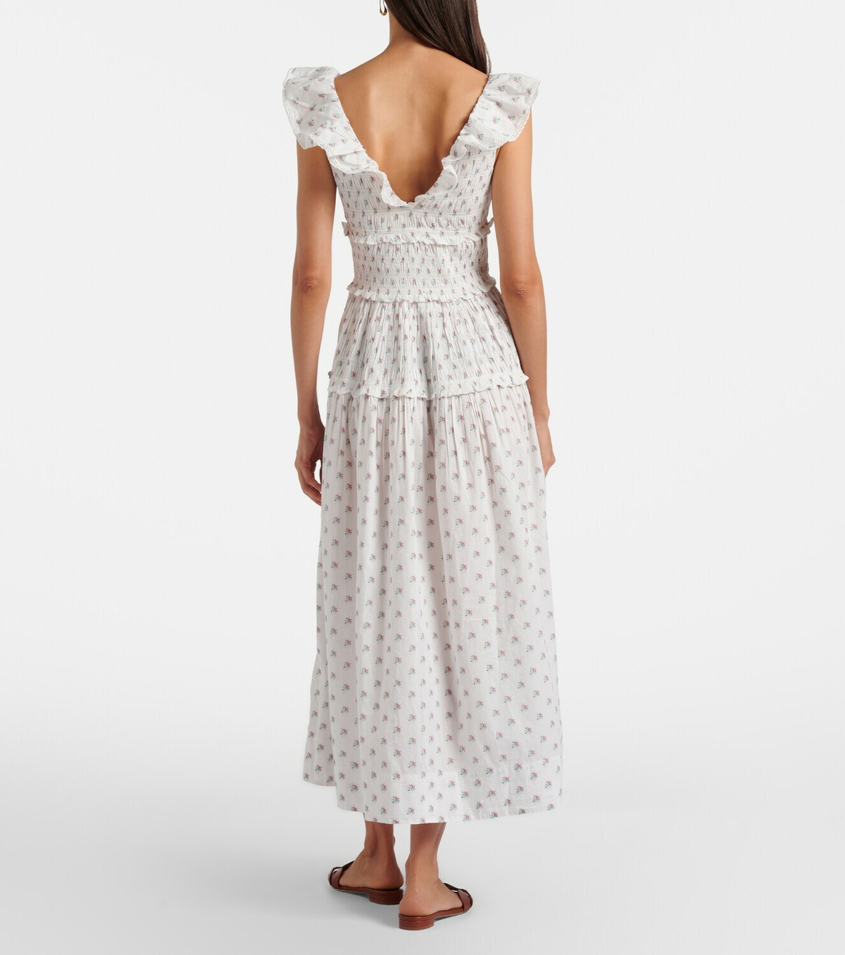 Dôen Sorina floral cotton midi dress