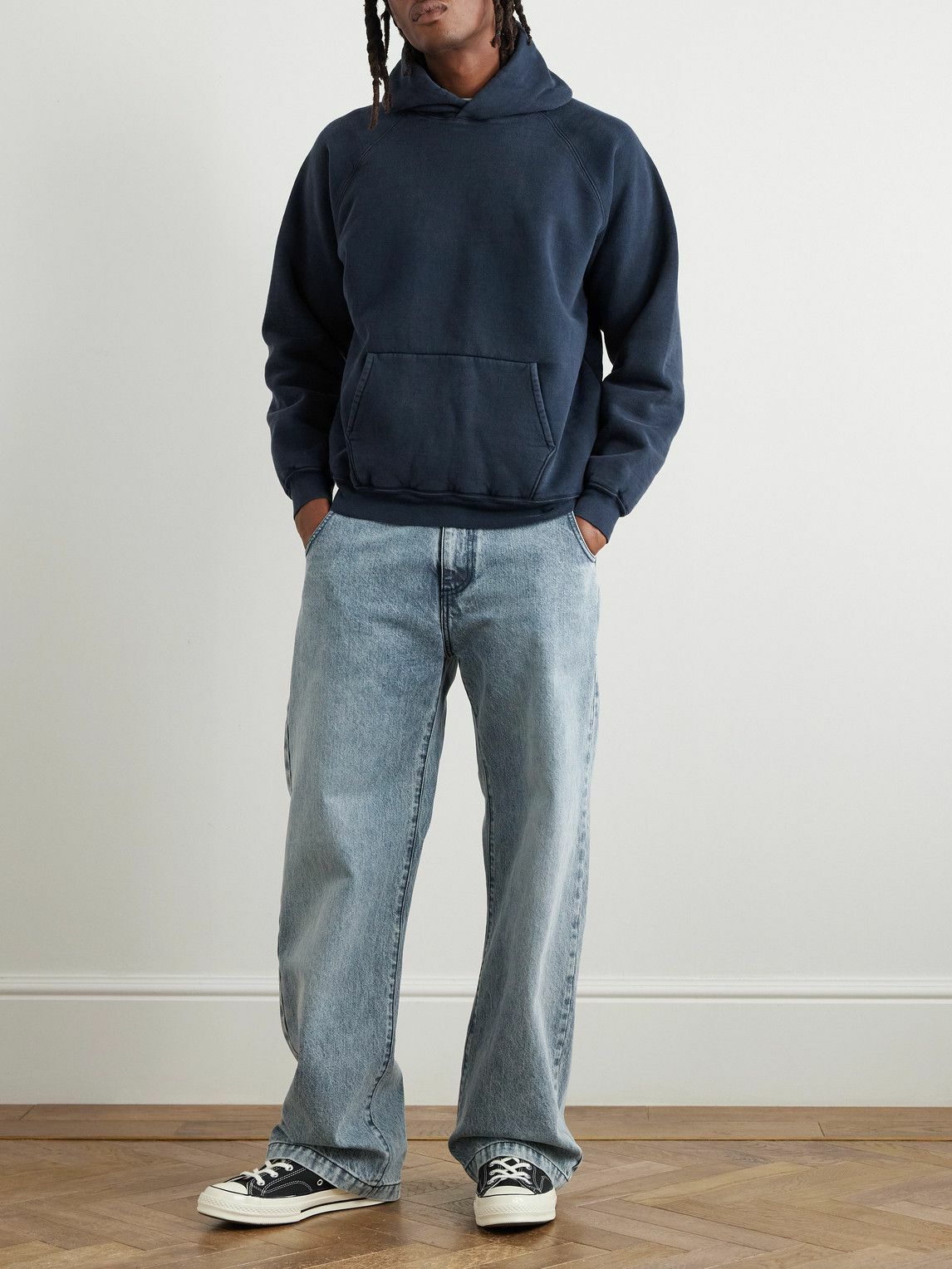 A.PRESSE - Cotton-Jersey Hoodie - Blue A.PRESSE