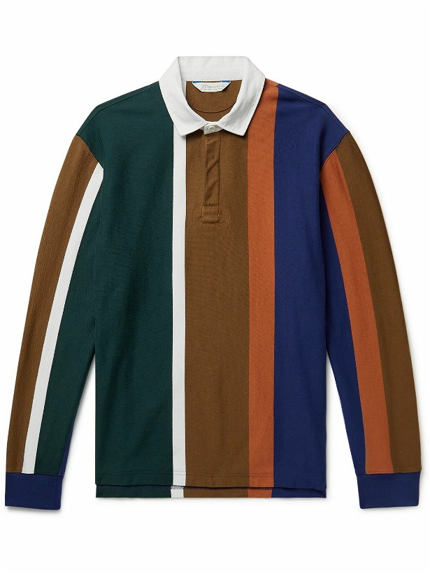 Photo: J.Crew - Rugby Striped Cotton-Jersey Polo Shirt - Brown