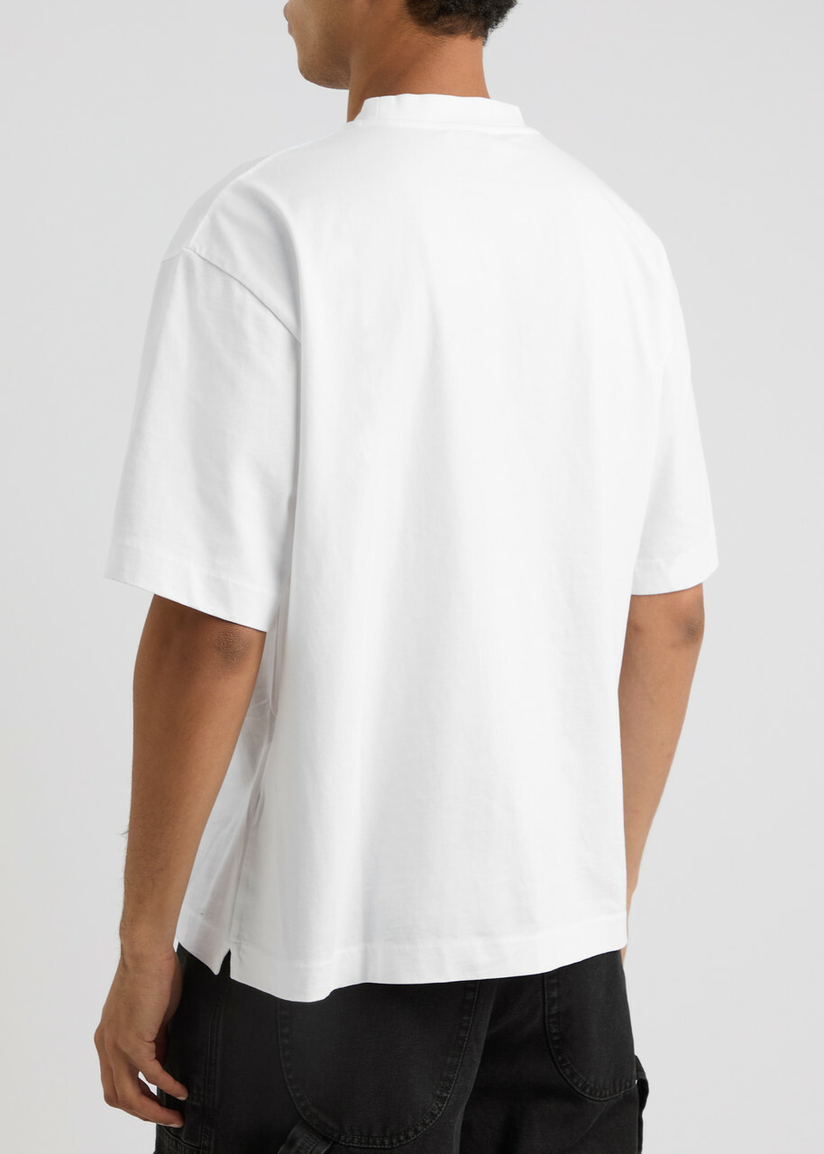 Off-white Bookish Flower Printed Cotton T-shirt Off-White