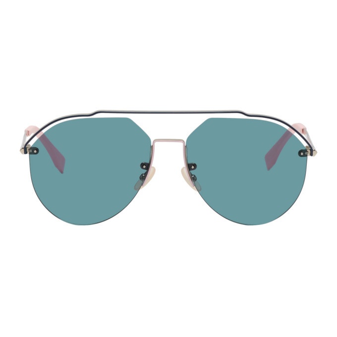 Photo: Fendi Silver and Blue FF M0031/S Sunglasses