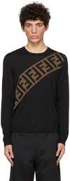 Fendi Black Diagonal 'Forever Fendi' Sweater