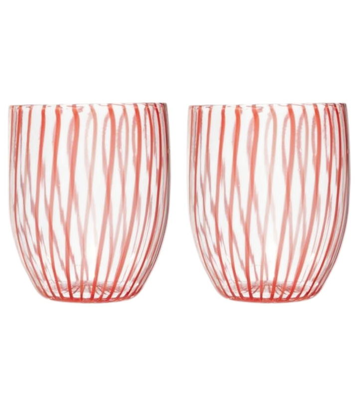 Photo: Aquazzura Casa Capri Stripe set of 2 glass tumblers