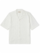 Officine Générale - Eren Camp-Collar Embroidered Cotton-Voile Shirt - White