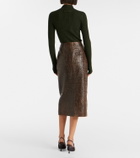 Emilia Wickstead Loretta croc-effect leather pencil skirt