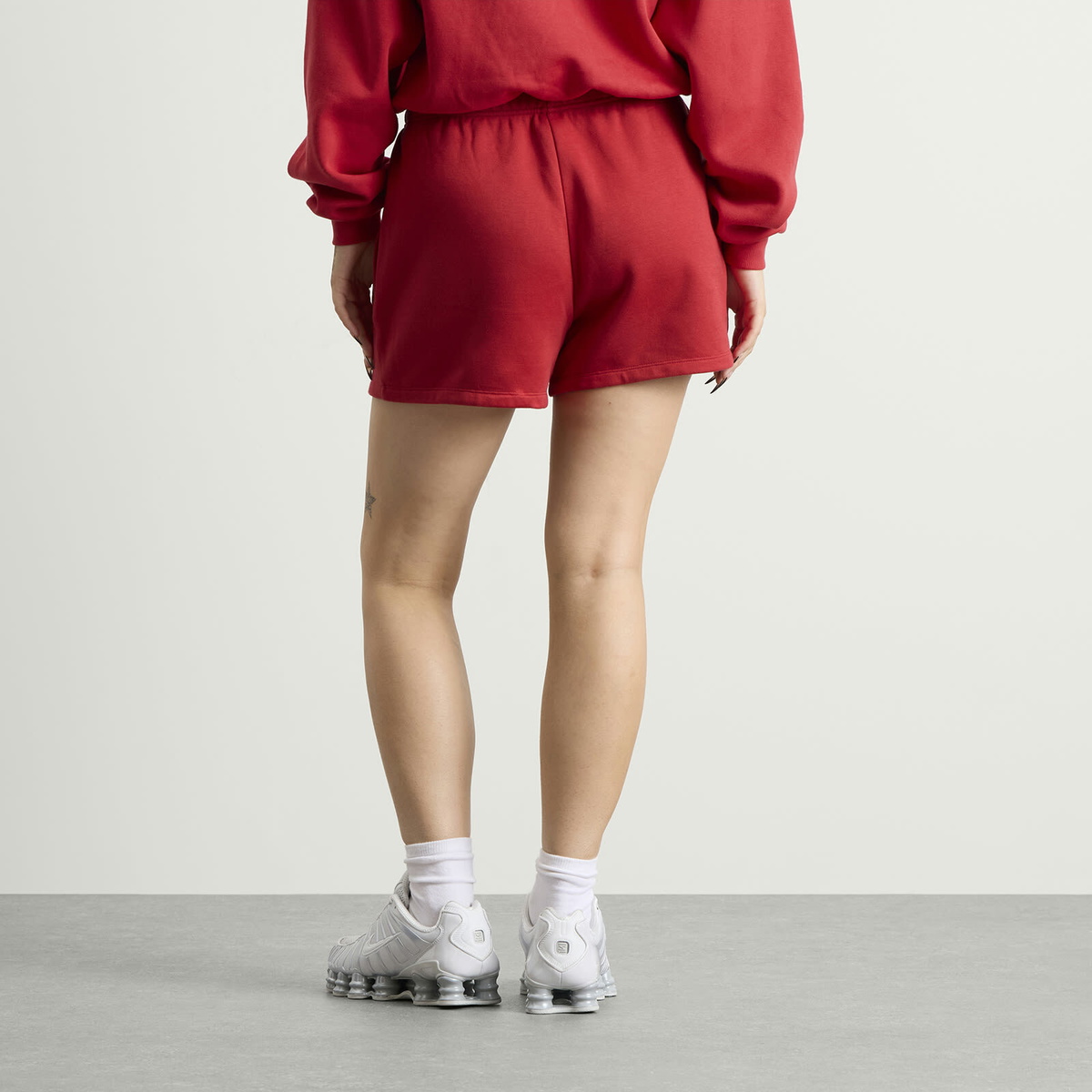 SKIMS Women's Cotton Fleece Classic Short in Washed Red