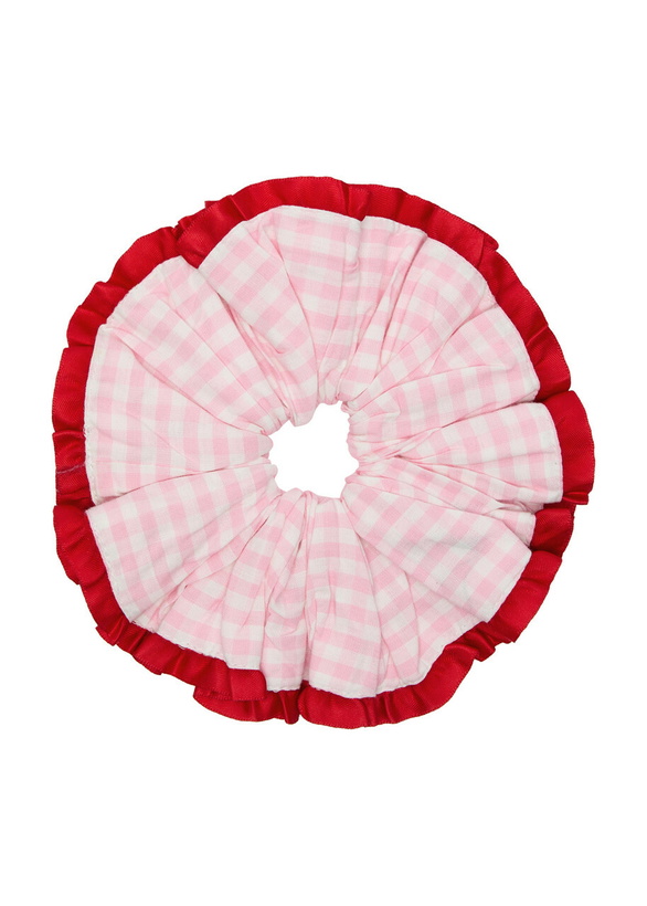 Photo: Damson Madder Gingham Cotton Scrunchie - Pink - One Size