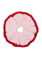 Damson Madder Gingham Cotton Scrunchie - Pink - One Size