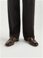 TOM FORD - Jack Embellished Patent-Leather Loafers - Brown