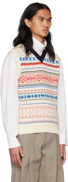 System Off-White Cotton & Acrylic Vest