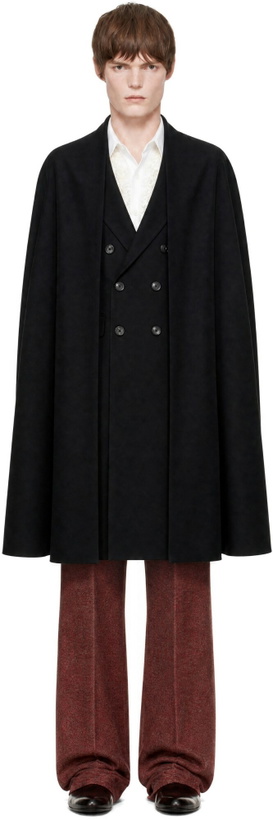 Photo: Dries Van Noten Black Wool Twill Coat