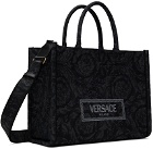 Versace Black & Gray Barocco Athena Bag