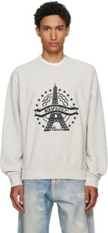 Kenzo Gray Kenzo Paris 'KENZO Eiffel Tower Design' Cotton Sweatshirt