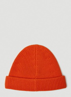 Logo Embroidered Beanie Hat in Orange