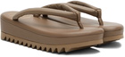 Undercover Beige Leather Flip Flops