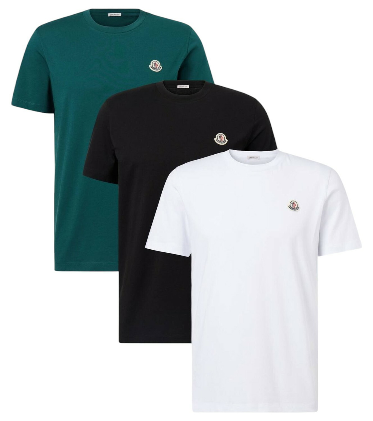 Moncler Men's Rubber Patch Logo T-Shirt in Off-White Moncler