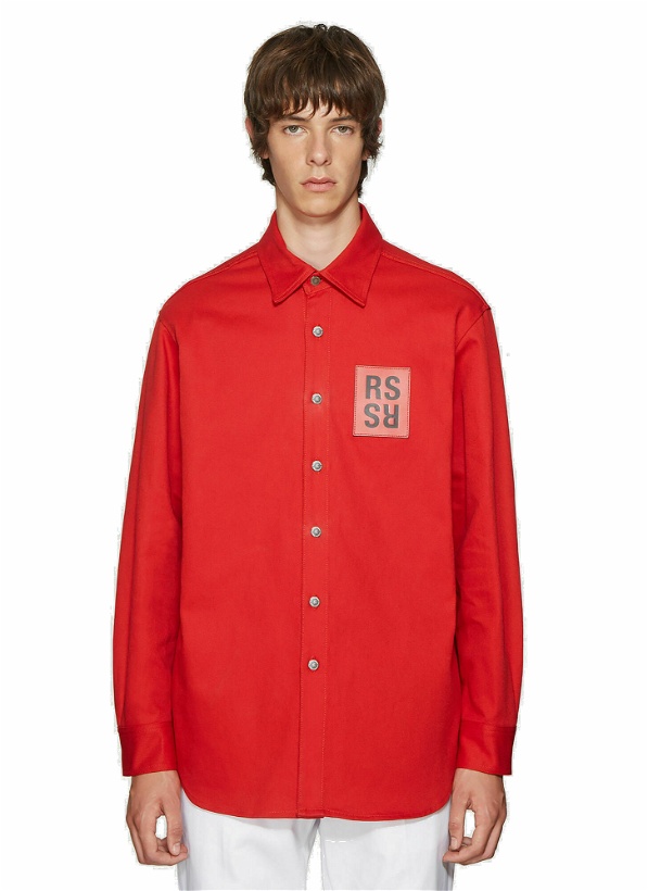 Photo: Logo Patch Overshirt in Red