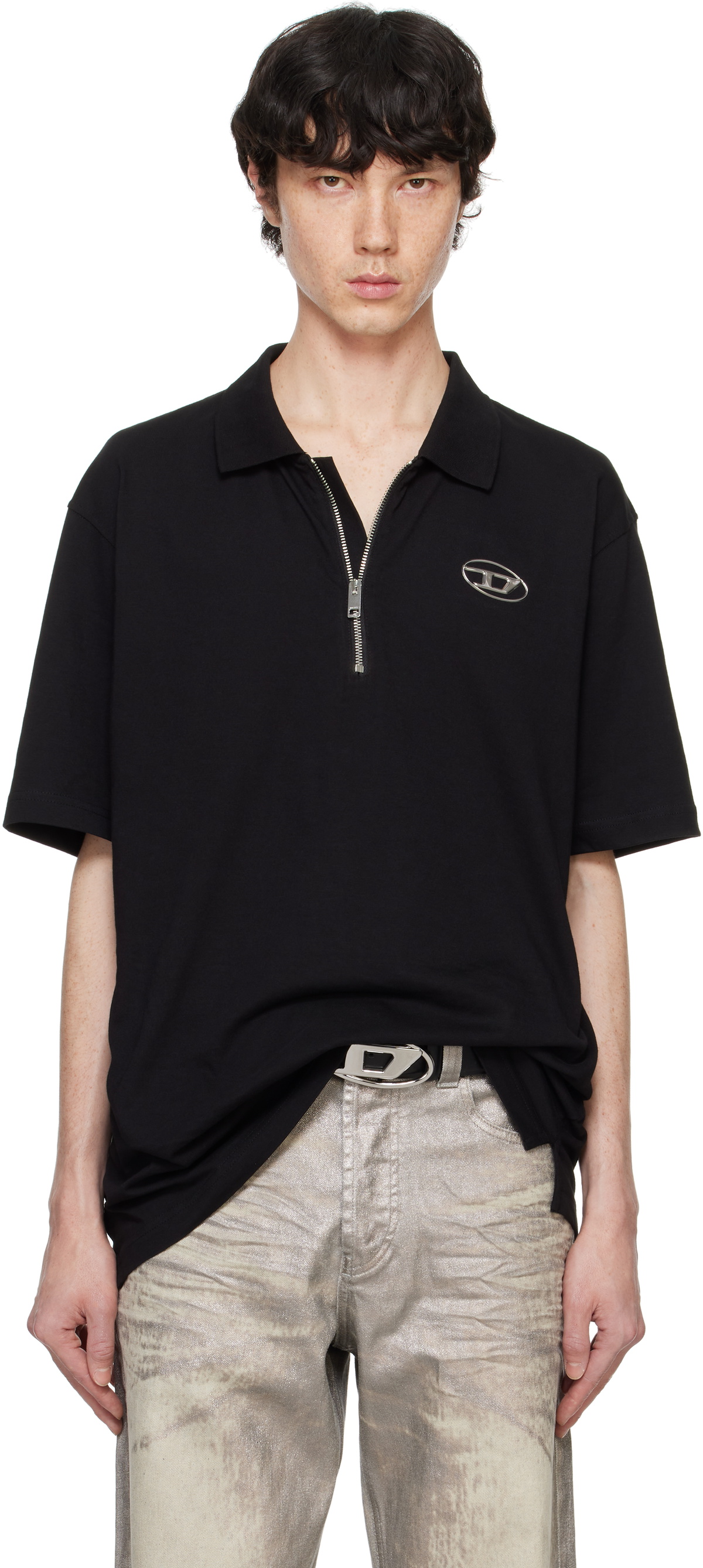 DIESEL ブラック ポロシャツ T-Vor-Od ディーゼル Diesel Black T-Vor-Od Polo Diesel