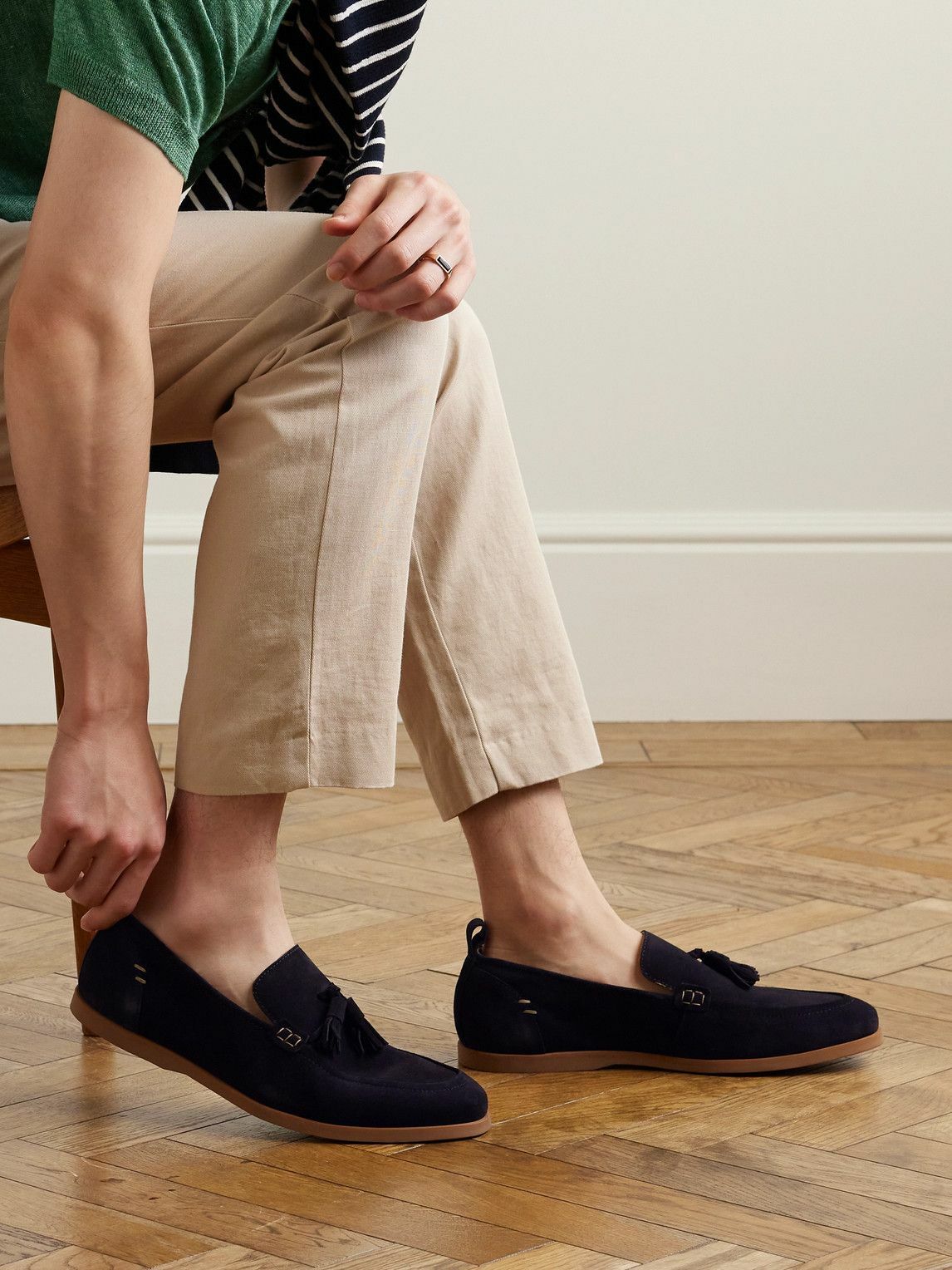 Mr P. - Leo Tasselled Suede Loafers - Blue Mr P display picture 1