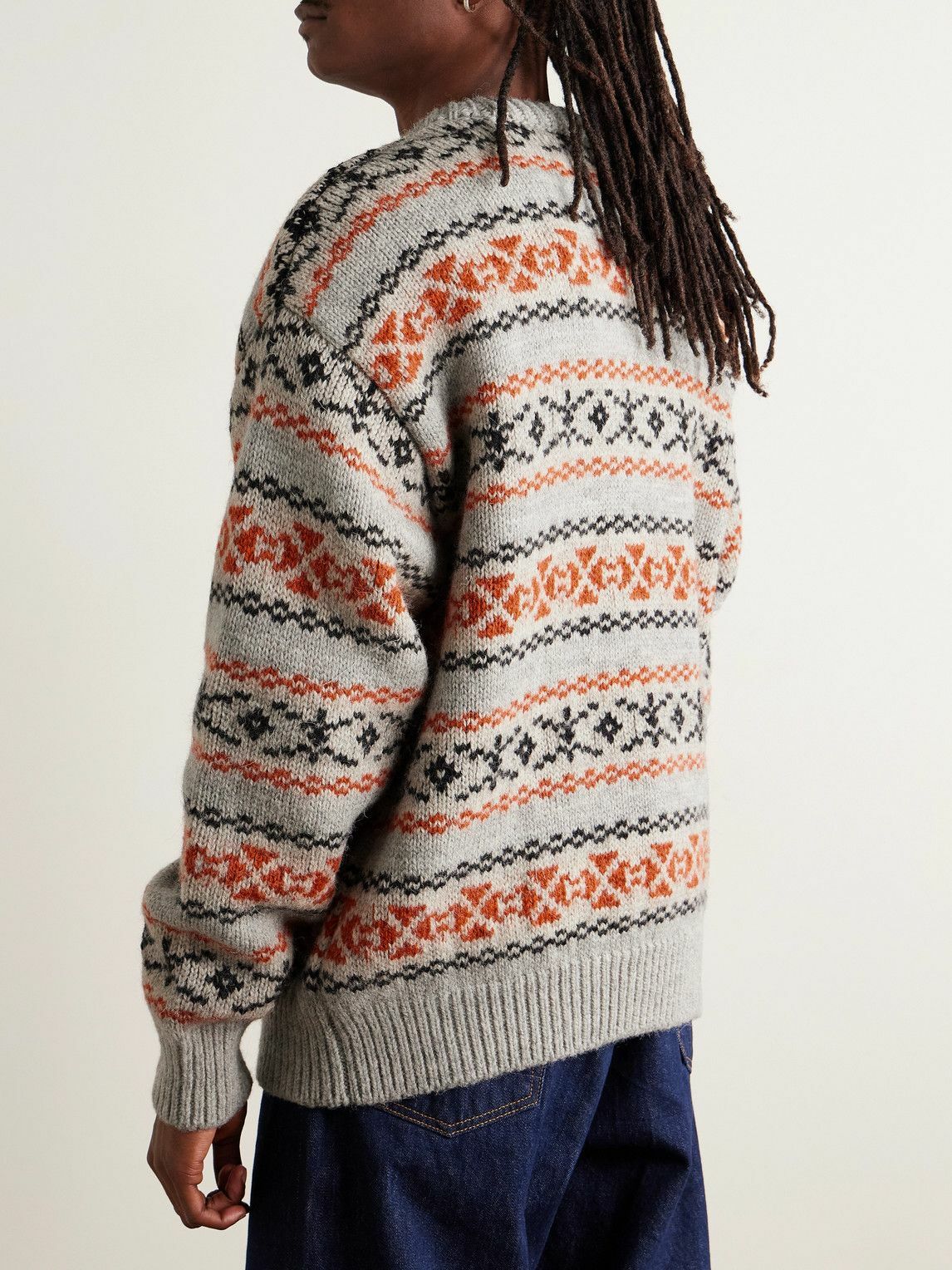 KAPITAL - Fair Isle Wool Sweater - Orange
