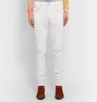 AMIRI - Slash Skinny-Fit Distressed Stretch-Denim Jeans - White