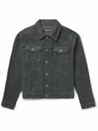 TOM FORD - Garment-Dyed Cotton-Blend Corduroy Trucker Jacket - Gray