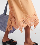 Acne Studios Lace-trimmed cotton midi dress