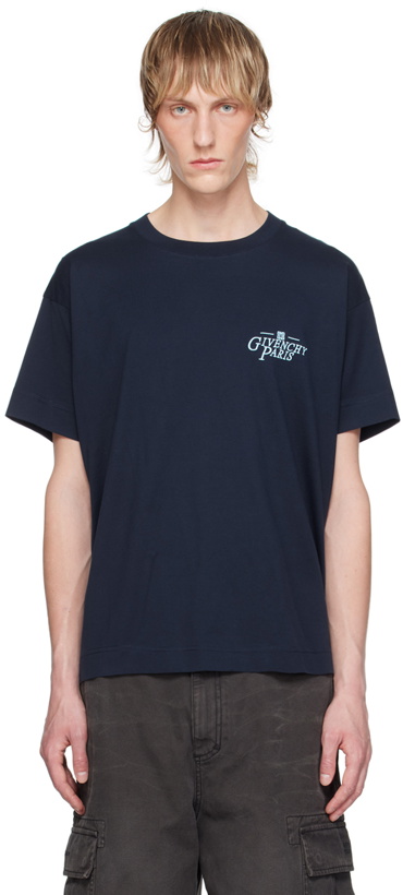 Photo: Givenchy Navy Boxy Fit T-Shirt