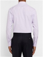 CHARVET - Purple Slim-Fit Micro-Checked Cotton Shirt - Purple