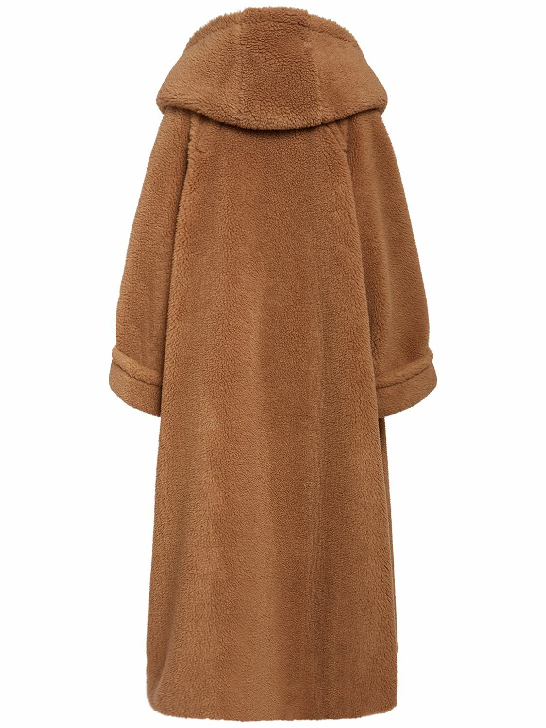 MAX MARA - Apogeo Camel & Silk Teddy Coat W/hood