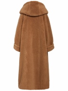 MAX MARA - Apogeo Camel & Silk Teddy Coat W/hood