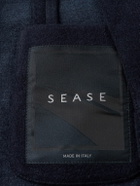 SEASE - Panelled Virgin Wool-Blend and Nylon-Blend Hooded Blazer - Blue