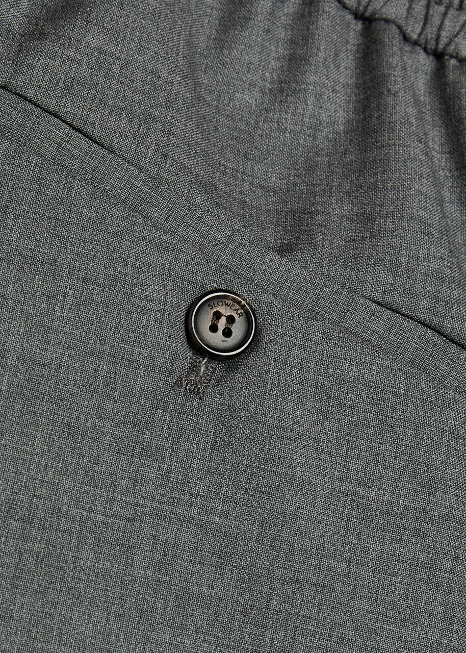 Slowear Drawstring Tapered-leg Wool Trousers Charcoal