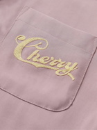 CHERRY LA - Camp-Collar Logo-Embroidered Cotton-Blend Twill Shirt - Pink