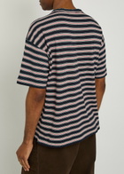 Ymc Striped Cotton T-shirt Navy