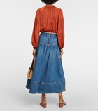 Ulla Johnson Astrid denim midi skirt