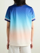 Casablanca - Appliquéd Logo-Print Jacquard Polo Shirt - Blue