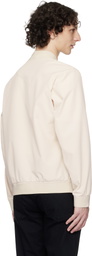 BOSS Off-White Water-Repellent Performance-Stretch Bomber Jacket