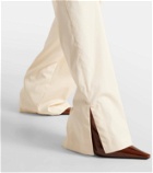Saint Laurent High-rise cotton-blend wide-leg pants
