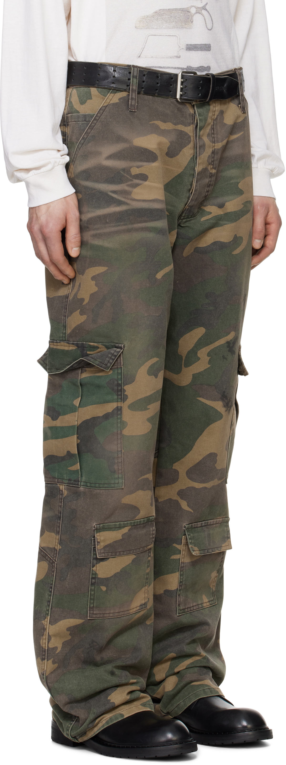 ALEXANDER DIGENOVA 25SS 迷彩　カモ cap ダメージ加工 Alexander Digenova Khaki Type 2 Denim Cargo Pants Alexander Digenova