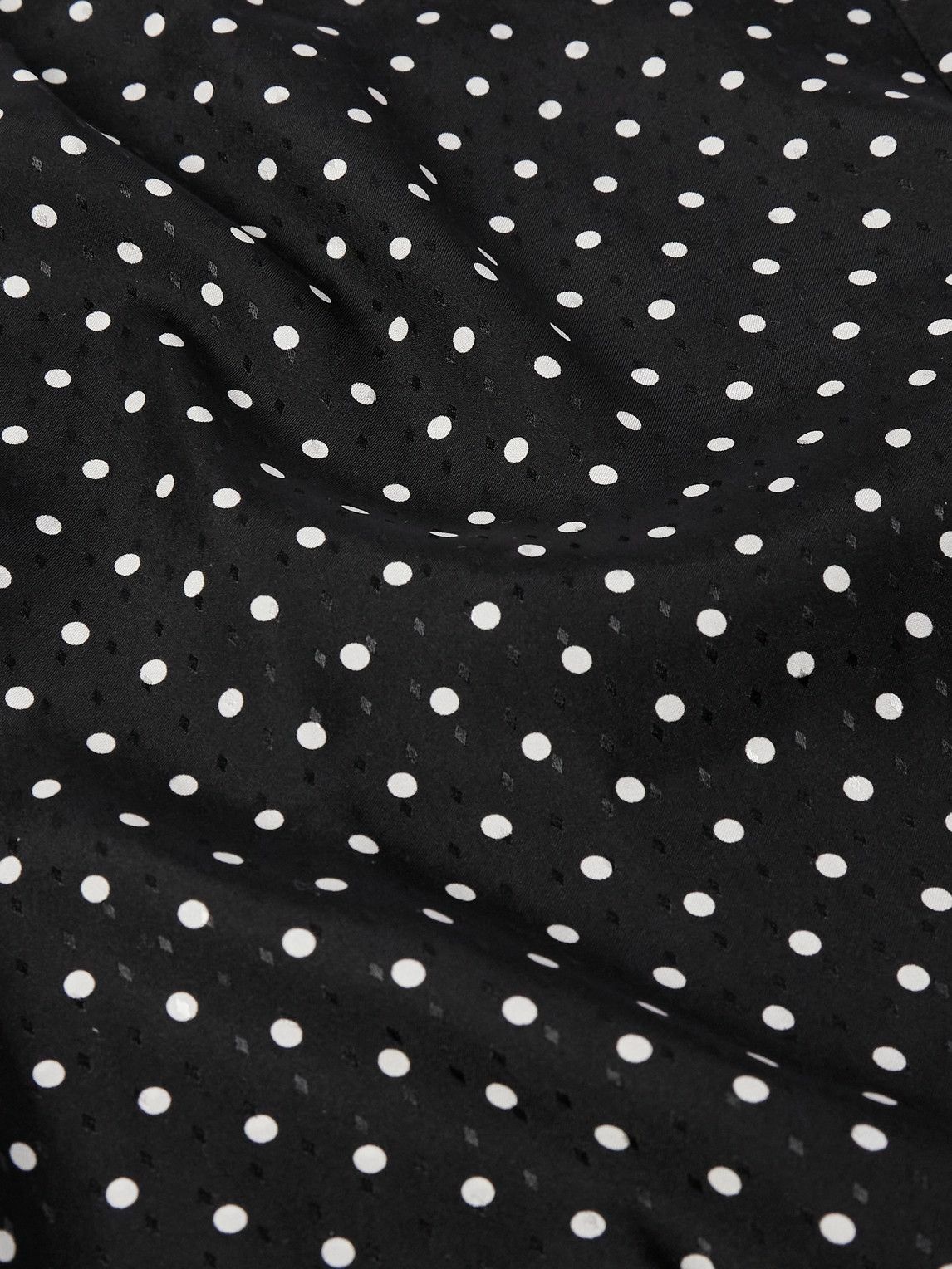 SAINT LAURENT - Polka-Dot Silk-Jacquard Shirt - Black Saint