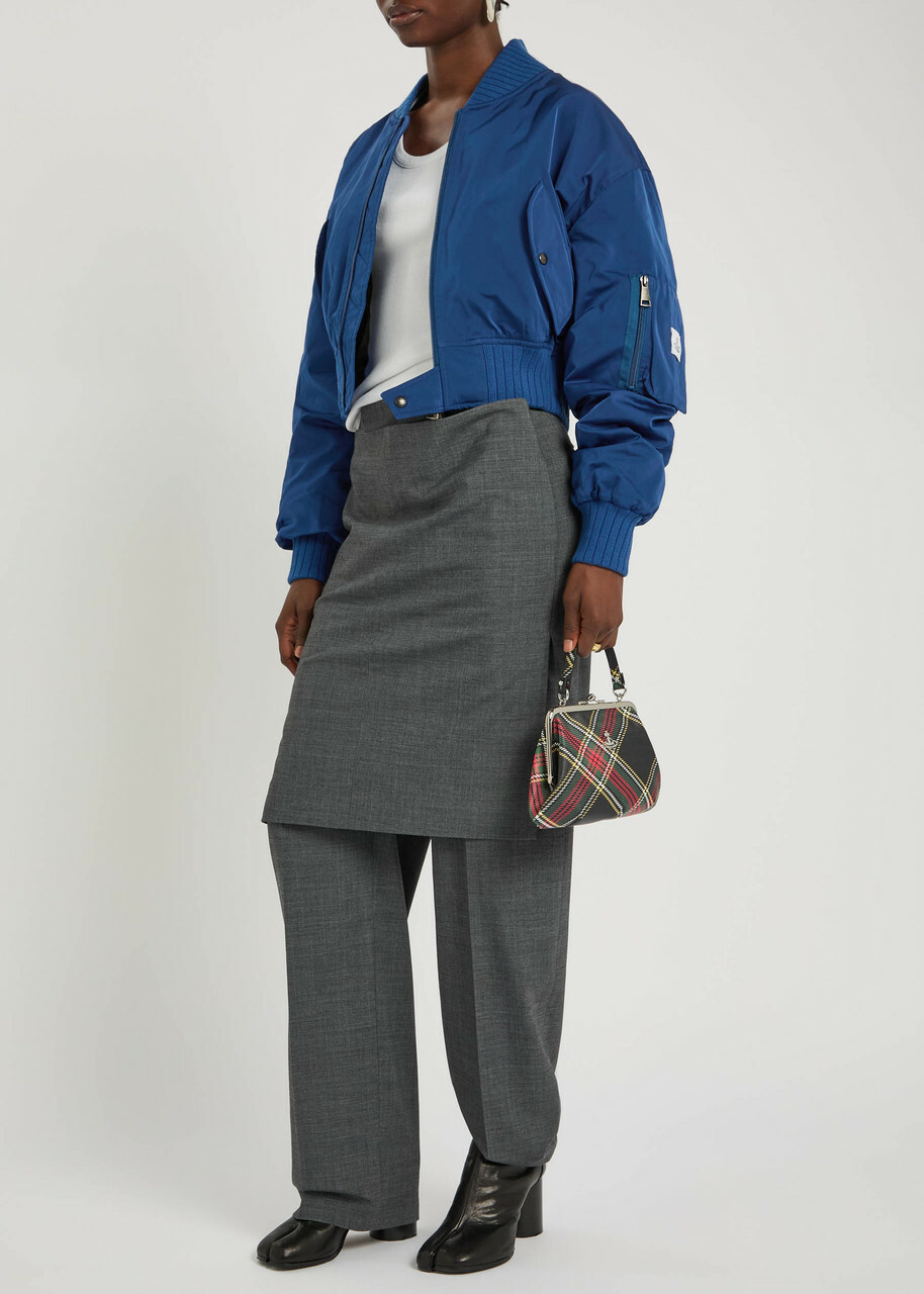 Vivienne Westwood Bernardo Quilted Taffeta Bomber Jacket Blue